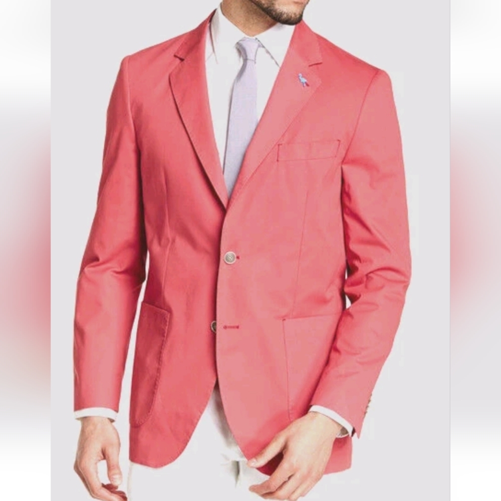 Tailorbyrd Coral Modern Fit 2 Button Linen Cotton Blazer Sportcoat Men's 40L